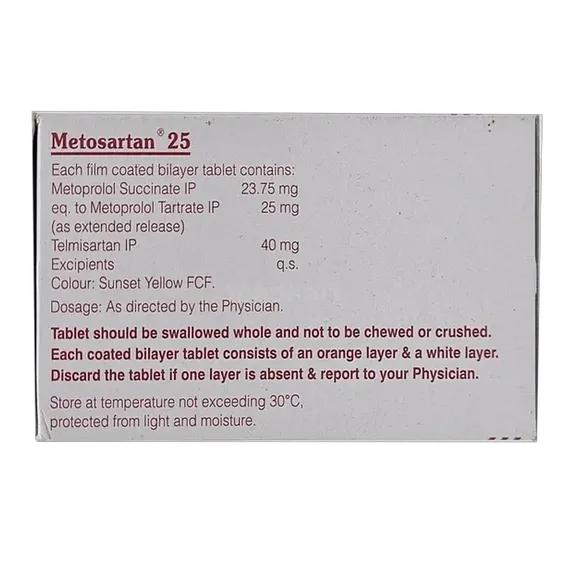 metosartan 25mg tablet 10's